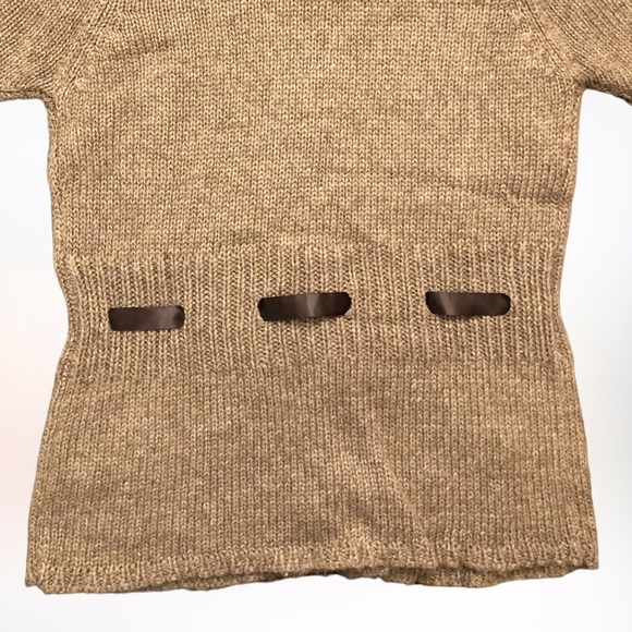 Maurices Beautiful Button Up Short Sleeve Short Sleeve Sweater w/Satin Tie Waist - Picture 6 of 6